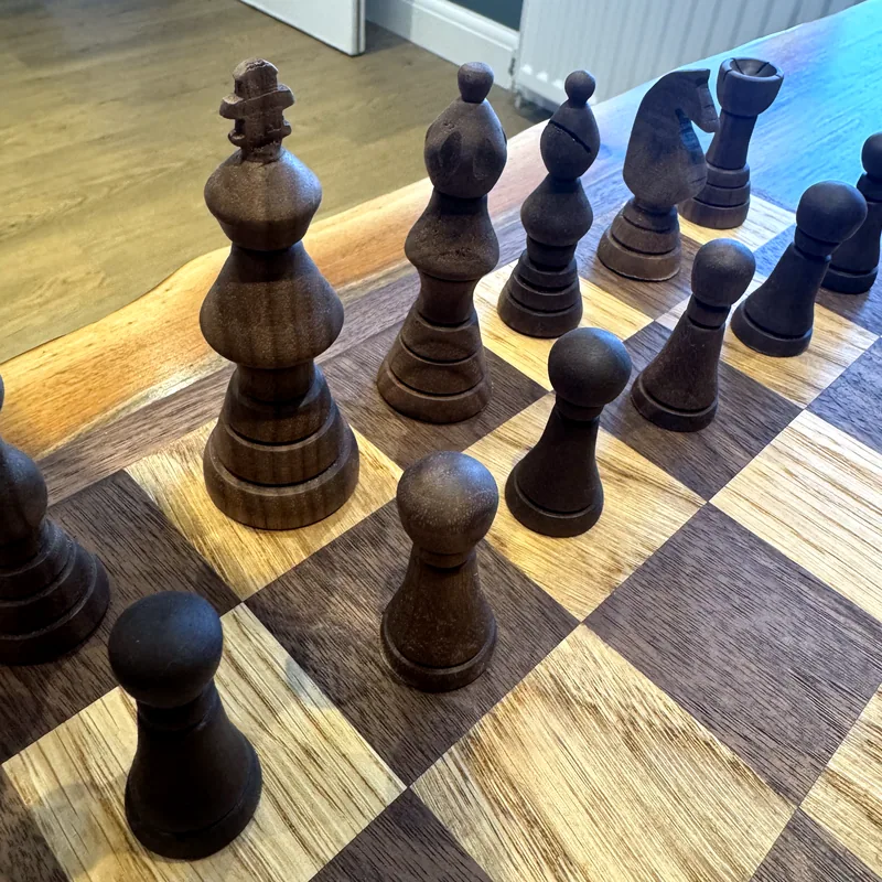 Chess Board and Pieces, black view
