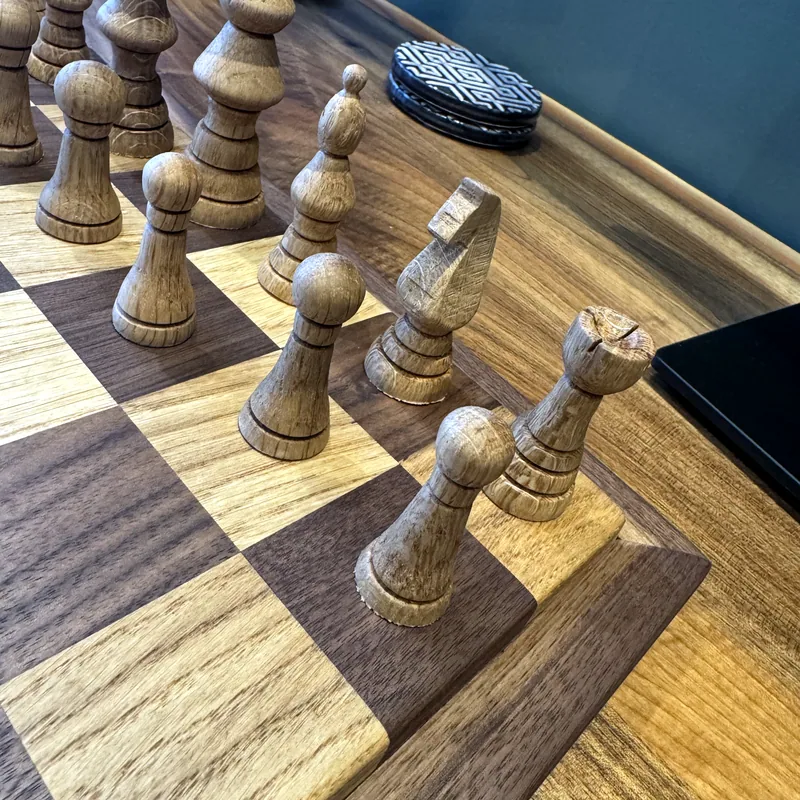 Chess Board and Pieces, white view