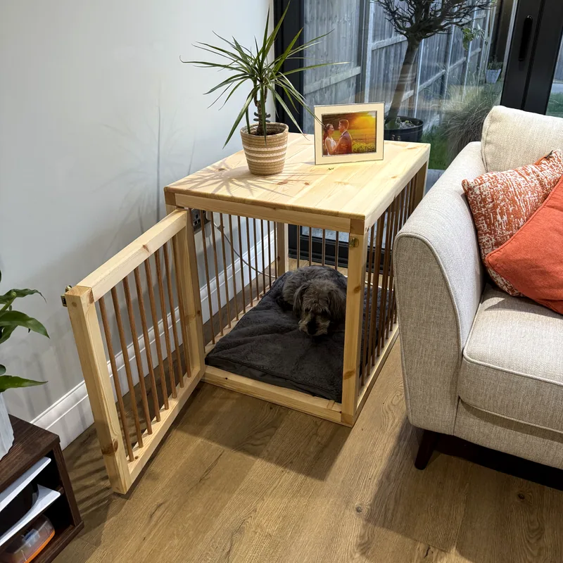 Dog Crate Table, open view