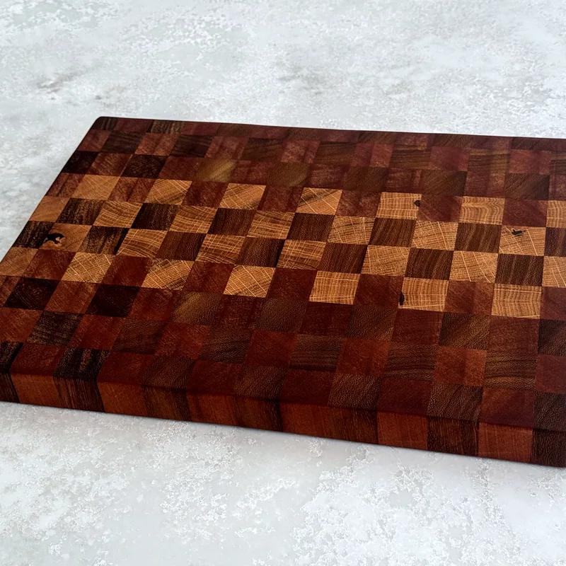 End Grain Chopping Board, angle view