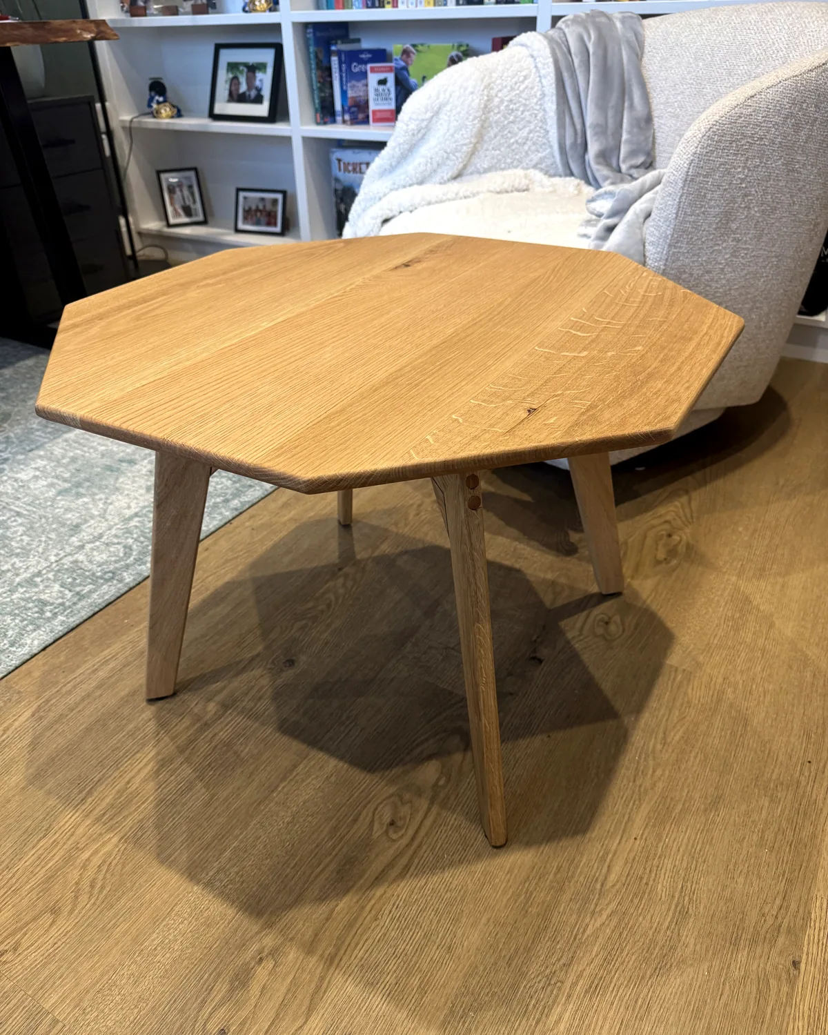 Octagonal Oak Coffee Table, main view