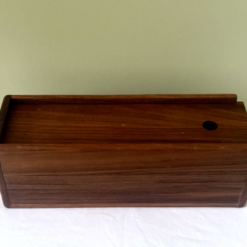 Oak Jenga with Walnut Box, box view