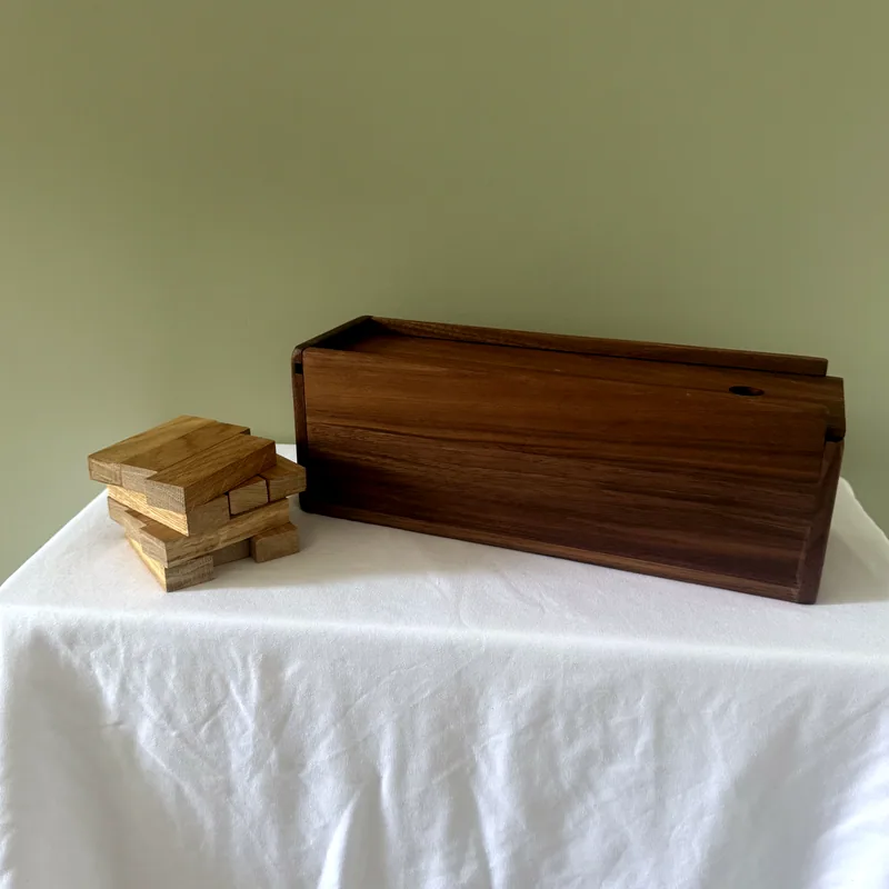 Oak Jenga with Walnut Box, main view