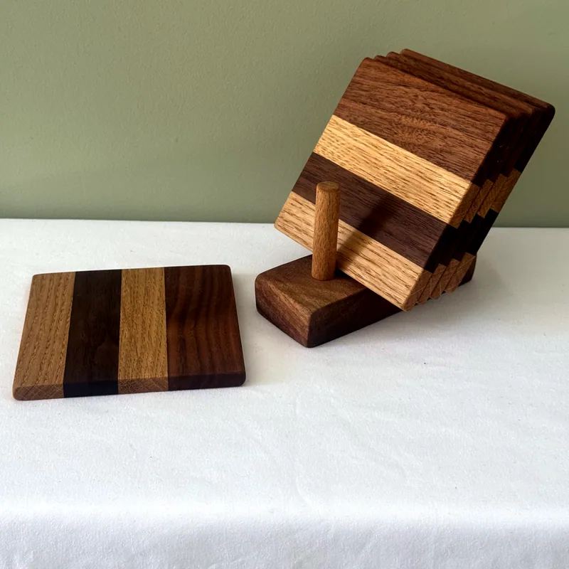 Oak and Walnut Coasters, main view
