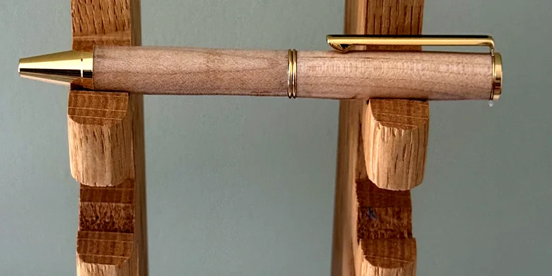 A hand-turned ballpoint pen in Maple