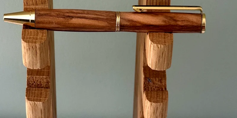 A hand-turned ballpoint pen in Olive