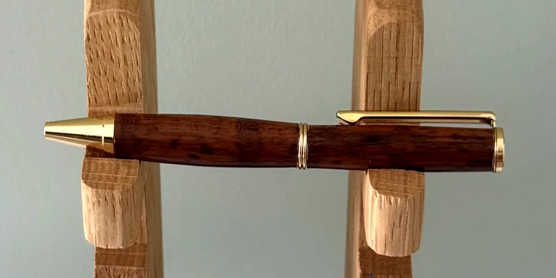 A hand-turned ballpoint pen in Snakewood