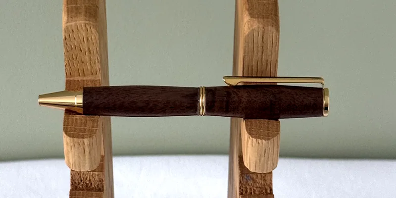 A hand-turned ballpoint pen in Walnut
