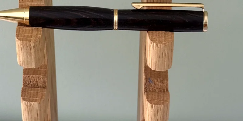 A hand-turned ballpoint pen in Wenge