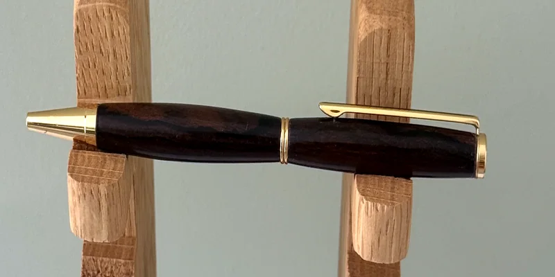 A hand-turned ballpoint pen in Ziricote