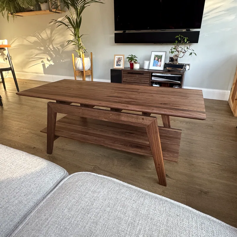 Walnut Coffee Table, low view